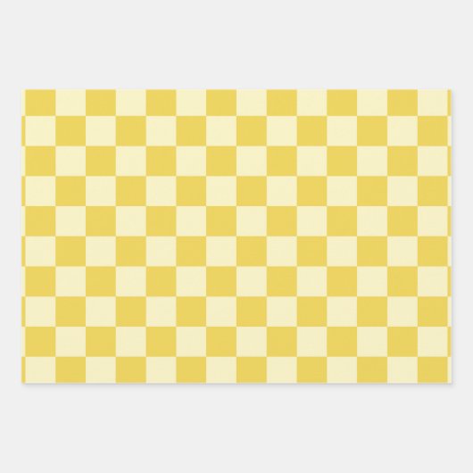 Butter Yellow Checkerboard Geschenkpapier Set (Vorderseite 3)