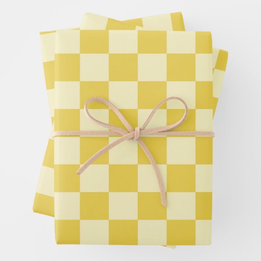 Butter Yellow Checkerboard Geschenkpapier Set (Beispiel)