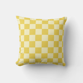 Butter Yellow Checkerboard Kissen