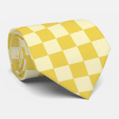 Butter Yellow Checkerboard Krawatte (Gerollt)