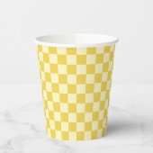 Butter Yellow Checkerboard Pappbecher (Links)