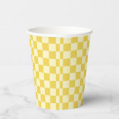 Butter Yellow Checkerboard Pappbecher (Rechts)