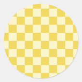 Butter Yellow Checkerboard Runder Aufkleber (Vorderseite)