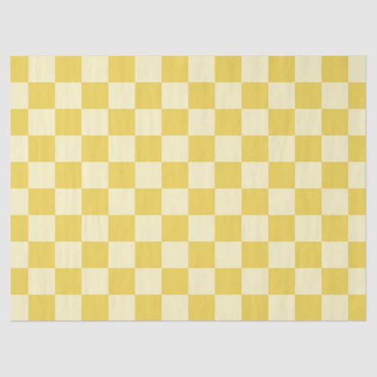 Butter Yellow Checkerboard Seidenpapier (Vorderseite)