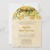 Butter Yellow Cherry Blossom Tea Stain Hochzeit Einladung (Vorderseite)