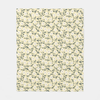 Butter Yellow Cream Modern Farmhouse Daisy Pattern Fleecedecke