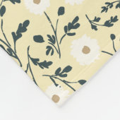 Butter Yellow Cream Modern Farmhouse Daisy Pattern Fleecedecke (Ecke)