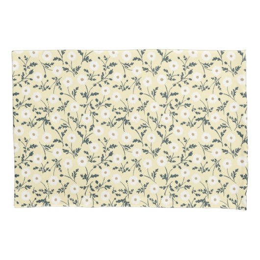 Butter Yellow Cream Modern Farmhouse Daisy Pattern Kissenbezug (Vorderseite)