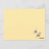 Butter Yellow Daisy Wasserfarbe Name & Alter Gebur Postkarte (Rückseite)