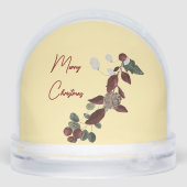 Butter Yellow & Deep Red Floral Photo Christmas Schneekugeln (Rückseite)