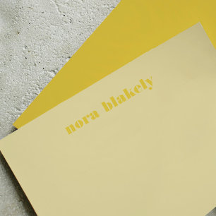 Butter Yellow Einfach Personalisiert Mitteilungskarte