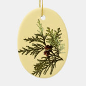 Butter Yellow Fern Photo Keramik Ornament (Hinten)