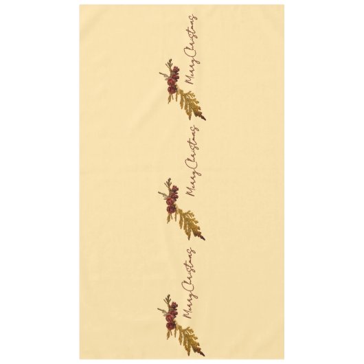 Butter Yellow Fern & Pine cone Merry Christmas Tischdecke (Vorderseite)