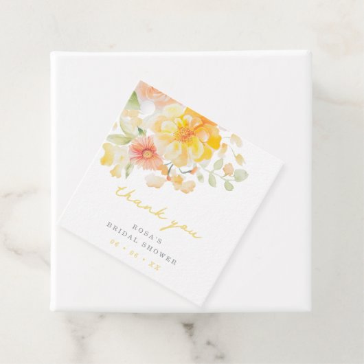 Butter Yellow Floral Brautparty Vielen Dank Geschenkanhänger (Beispiel)