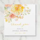 Butter Yellow Floral Brautparty Vielen Dank Geschenkanhänger (Vorderseite)