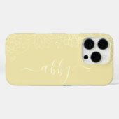 Butter Yellow Floral Script iPhone / iPad Gehäuse Case-Mate iPhone Hülle (Rückseite (Horizontal))