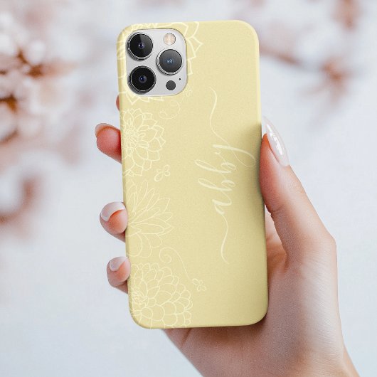 Butter Yellow Floral Script iPhone / iPad Gehäuse Case-Mate iPhone Hülle