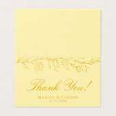 Butter Yellow Floral Wedding Folded Thank You Card (Außenseite Aufgefaltet)
