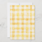 Butter Yellow Gingham Blue Boy Baby Shower Einladung (Rückseite)