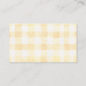 Butter Yellow Gingham Boy Baby Shower Diaper Begleitkarte (Rückseite)
