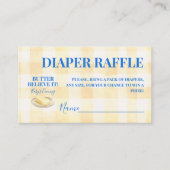 Butter Yellow Gingham Boy Baby Shower Diaper Begleitkarte (Vorderseite)