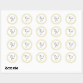 Butter Yellow Gingham Danke Favor Sticker (Blatt)