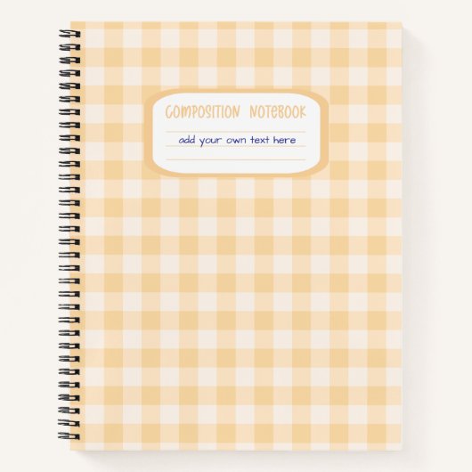 Butter Yellow Gingham Kariert Notizblock (Vorderseite)