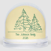 Butter Yellow & Graphic Green Christmas Trees  Schneekugeln (Rückseite)