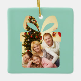 Butter yellow & Green Watercolor Christmas Tree Keramikornament