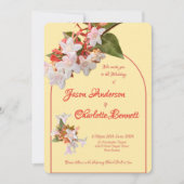 Butter Yellow & Honeysuckle Photo Wedding Einladung (Vorderseite)