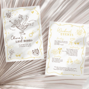 Butter Yellow Letztes Rodeo-Wochenende Junggeselli Einladung