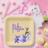 Butter Yellow & Lilac SunOrchid Birthday Pappteller (Party)