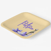 Butter Yellow & Lilac SunOrchid Birthday Pappteller (Gewinkelt)