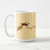 Butter Yellow Message Fern & Tiny Pine Cone Kaffeetasse (Links)
