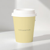 Butter Yellow | Minimal Monogram Wedding Pappbecher