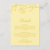 Butter Yellow Modern Floral Wedding Details Begleitkarte (Vorderseite)