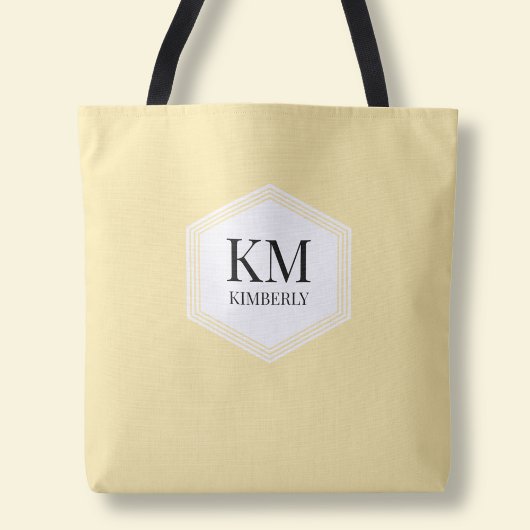 Butter Yellow Monogram Einfach, modern, kundenspez Tasche
