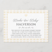 Butter Yellow Plaid Baby Shower Book Request Begleitkarte (Vorderseite)