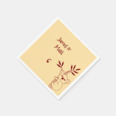 Butter Yellow & Red Australian Animals Birthday  Serviette (Ecke)