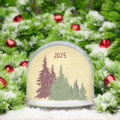 Butter Yellow Red & Green Pine Tree Christmas Schneekugeln (Weihnachten)