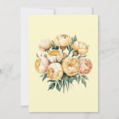 Butter-Yellow Rose Bouquet Polterabend Einladung (Rückseite)
