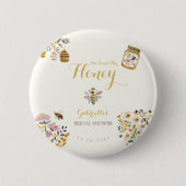 Butter Yellow She Found Her Honey Bee Bridal Party Button (Vorderseite)