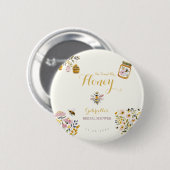 Butter Yellow She Found Her Honey Bee Bridal Party Button (Vorne & Hinten)