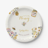 Butter Yellow She Found Her Honey Bee Bridal Party Pappteller (Vorderseite)