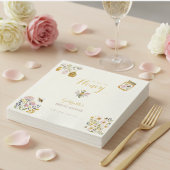 Butter Yellow She Found Her Honey Bee Bridal Party Serviette