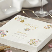 Butter Yellow She Found Her Honey Bee Bridal Party Serviette