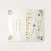 Butter Yellow She Found Her Honey Bee Bridal Party Wandteppich (Vorderseite (Horizontal))