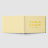 Butter Yellow Simple Monogram Wedding Gästebuch (Voll)