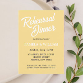 Butter Yellow Simple Style Wedding Probe Einladung