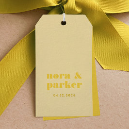 Butter Yellow Simple Wedding Geschenkanhänger